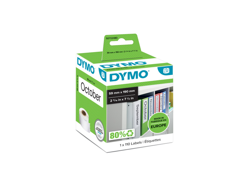 Kleepkirjaetiketid Dymo 59X190mm 110tk