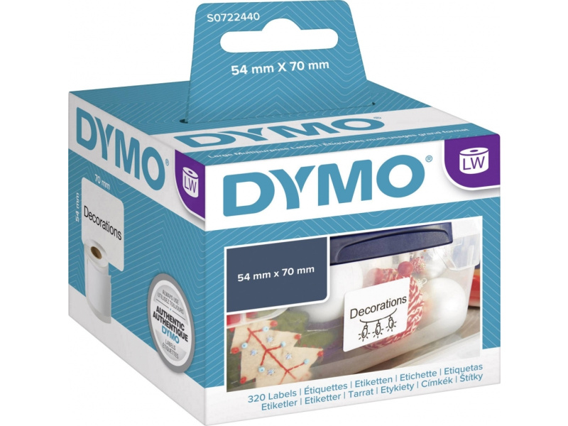 Kleepkirjaetiketid Dymo D2 99015 70x54mm 320tk