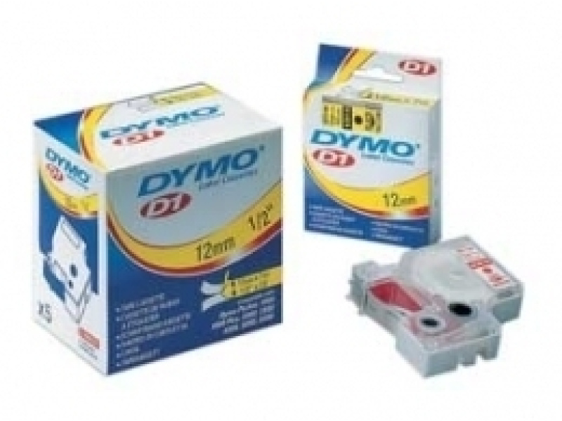 Kleepkirjalint Dymo D1 12mm x 7m valge tekst mustal 45021 - Pilt 3