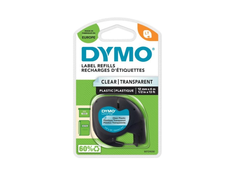 Kleepkirjalint Dymo LetraTag 12mm x 4m läbipaistev - Pilt 2