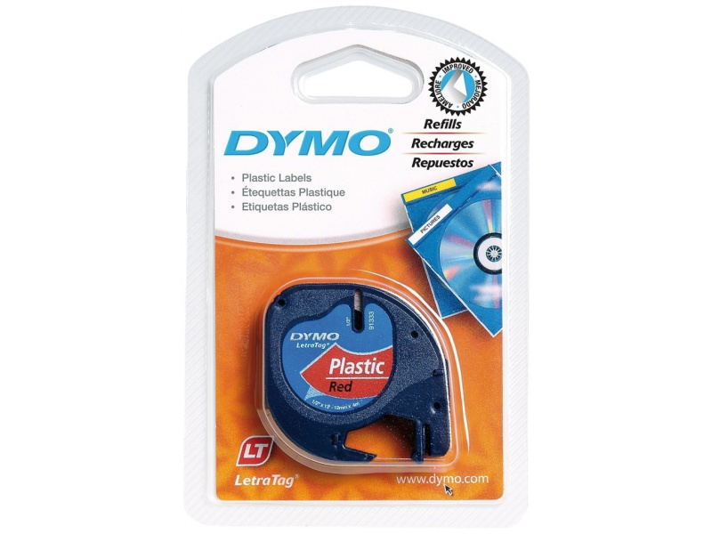 Kleepkirjalint Dymo LetraTag 12mm x 4m punane 91203 - Pilt 4