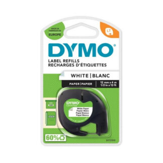 Kleepkirjalint Dymo LetraTag paber 12mm x 4m valge matt