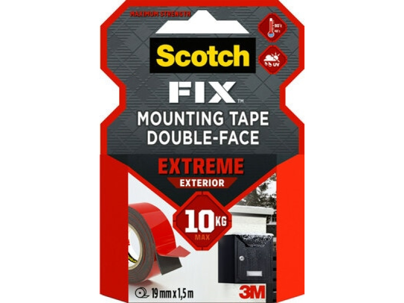 Kleeplint 3M rullis Scotch-Fix, 19mmx1,5m, kahepoolne välistingimustes