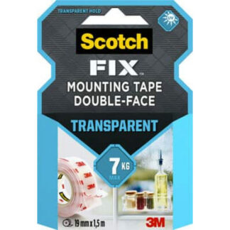 Kleeplint 3M rullis Scotch-Fix 4910C-1915-P, 19mm x1,5m, 1kg/20cm, läbipaistev