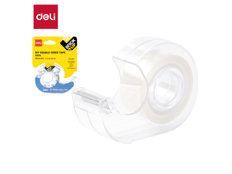 Kleeplint DELI kahepoolne 18mm x 6m alusel