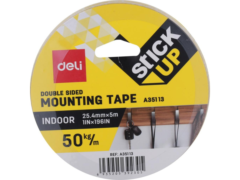 Kleeplint DELI kahepoolne 25.4mm x 5m (vahtteip)