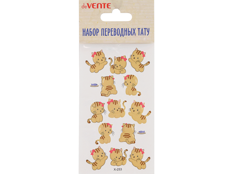 Kleeppildid deVENTE Tattoo Kitten with a bow 6x10.5cm