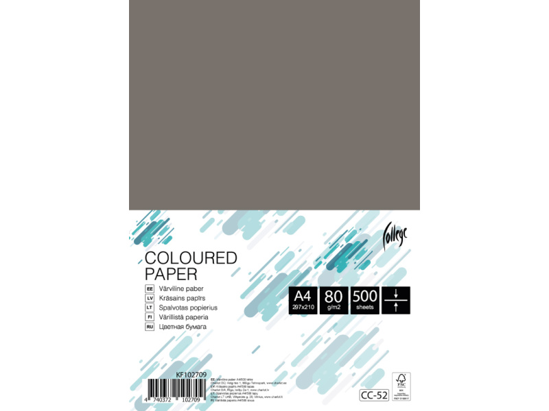 Koopiapaber College A4/80g/500L, hõbehall