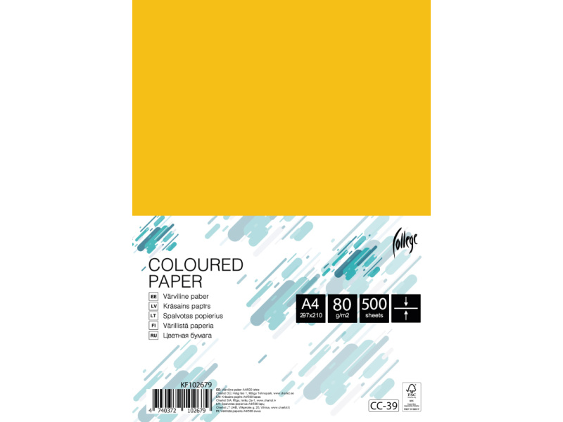 Koopiapaber College A4/80g/500L kollane