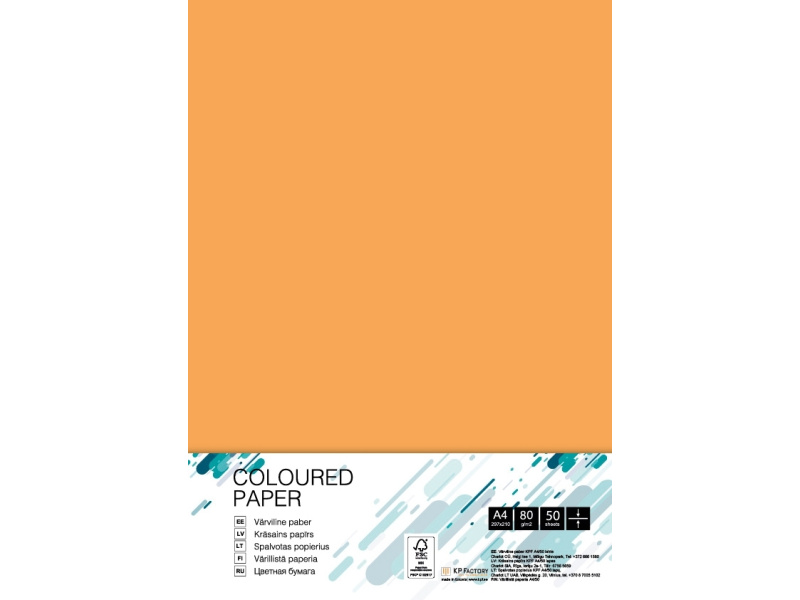 Koopiapaber College A4/80g/50L, neoon oranž