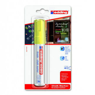 Kriidimarker Edding 4090 neon kollane lõigatud otsaga 4-15mm