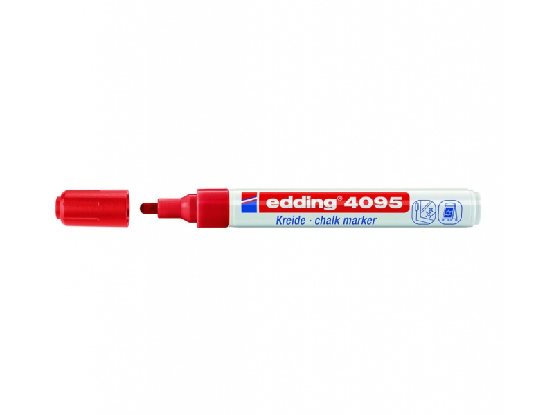 Kriidimarker Edding 4095 punane ümara otsaga 2-3mm