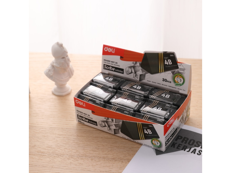 Kustukumm DELI Scribe Nano 40x19x19mm must - Pilt 4