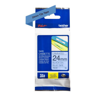 Lindikassett Brother "TZe-551", Black on Blue, Lamineeritud