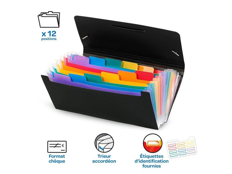 Lõõtsmapp Viquel Rainbow 12-vahega 26x13,5cm - Pilt 3