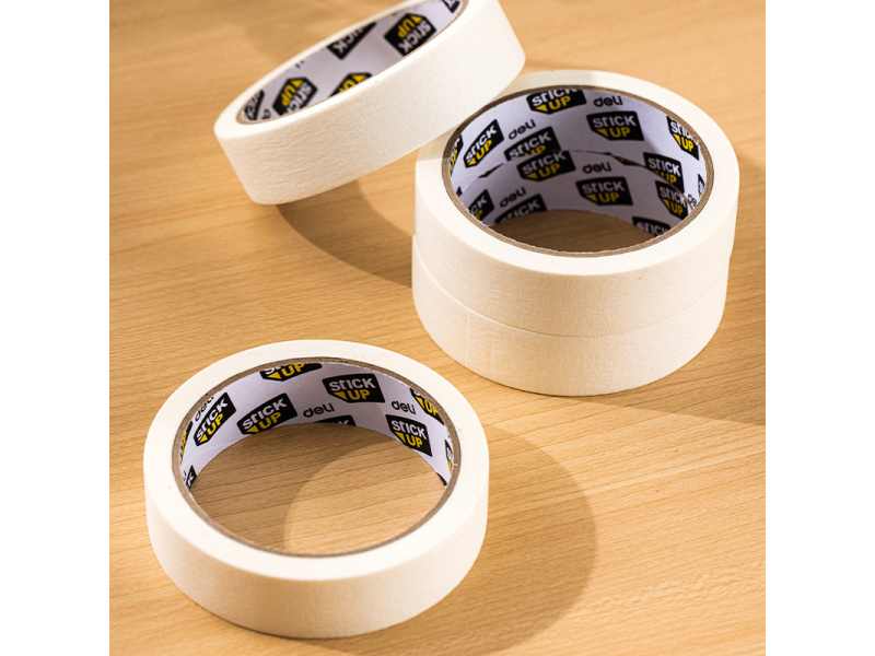 Maalriteip DELI 24mm x 18,2m 145mic valge - Pilt 2