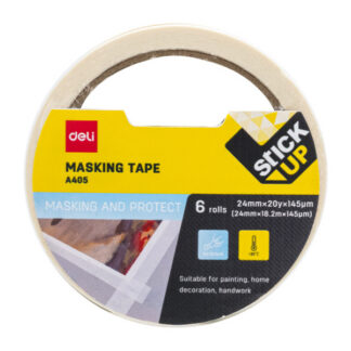 Maalriteip DELI 24mm x 18,2m 145mic valge