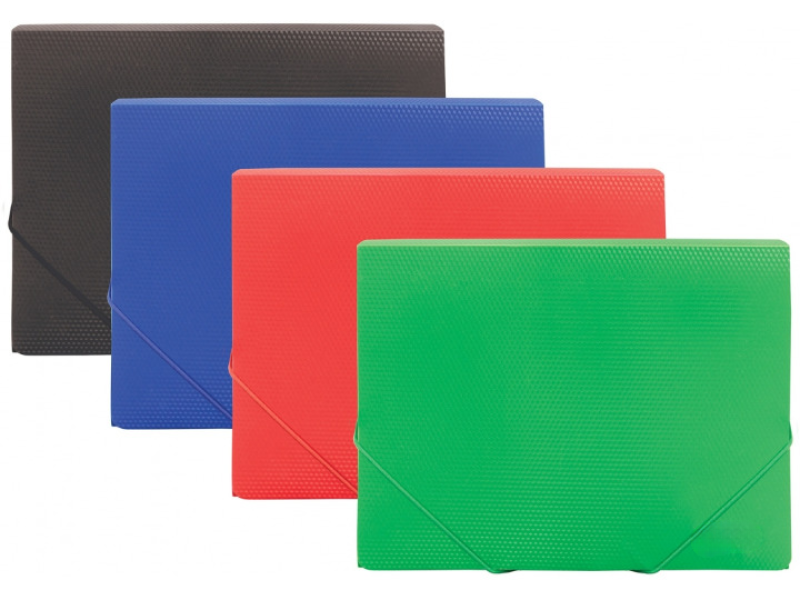 Mapp nurgakummiga College A4 plastik assortii