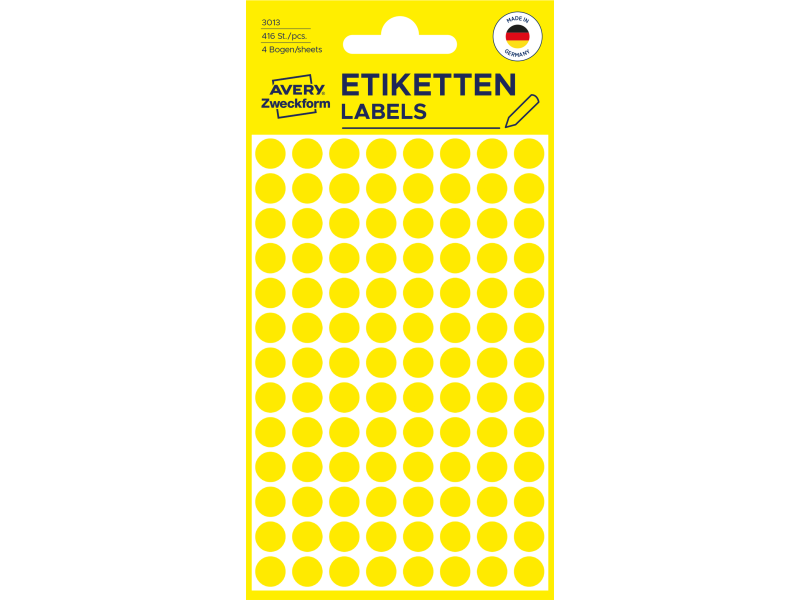 Markeerimispunktid Zweckform 3013 Ø8mm 416tk/pk kollane - Pilt 2