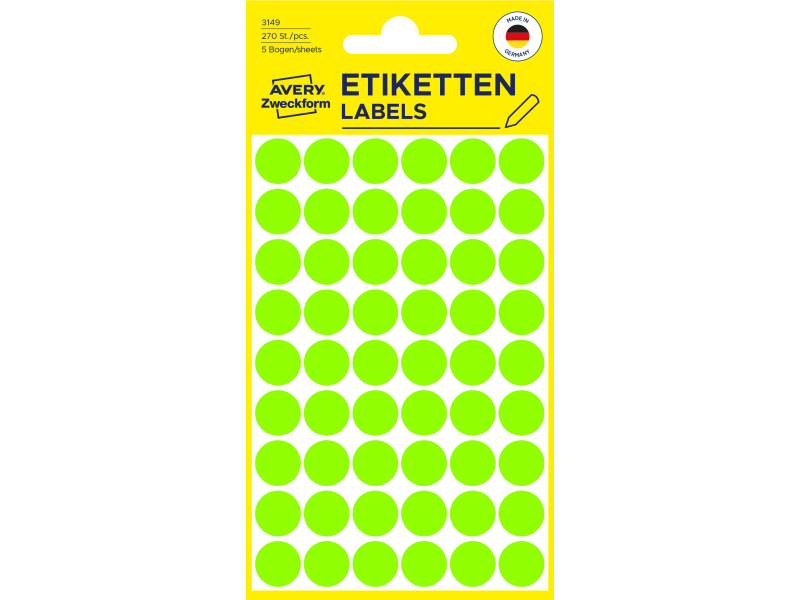 Markeerimispunktid Zweckform 3149 Ø12mm 270tk/pk neoonroheline - Pilt 2