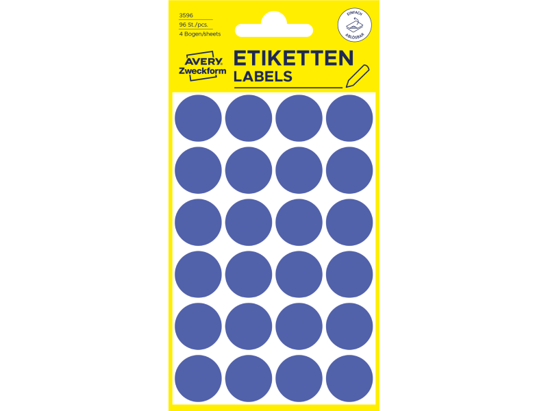 Markeerimispunktid Zweckform 3596 Ø18mm 96tk/pk sinine eemaldatav - Pilt 2