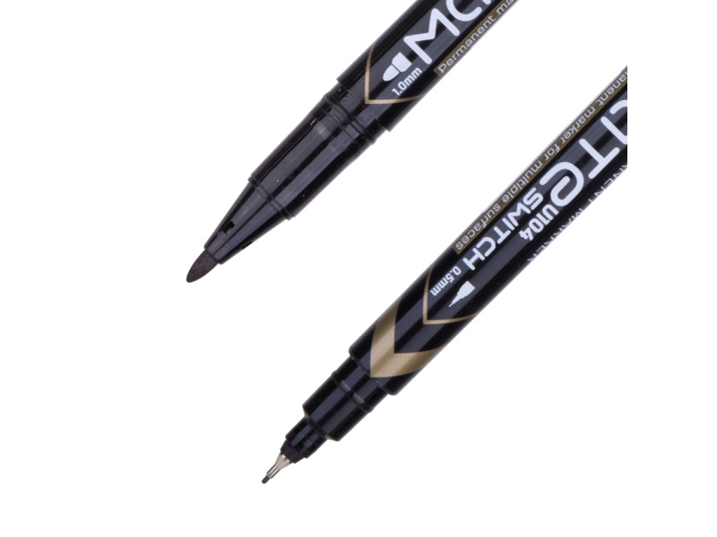 Marker DELI U104 kahe otsaga, must - Pilt 2