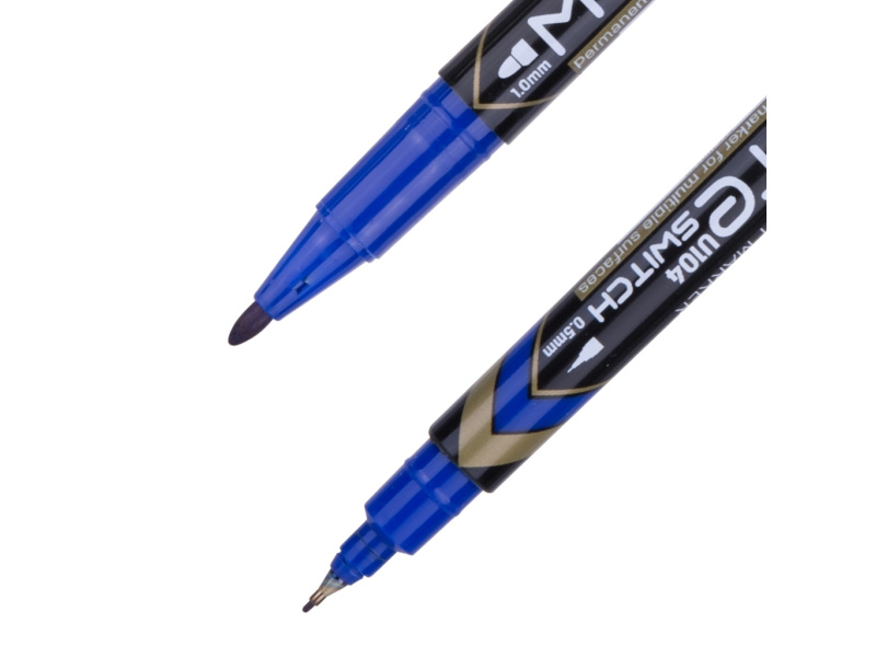 Marker DELI U104 kahe otsaga, sinine - Pilt 2
