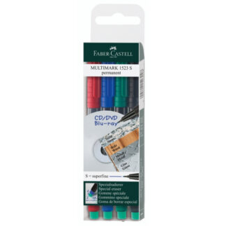 Marker Faber-Castell Multimark perm. S 0,4mm 4-värvi kompl