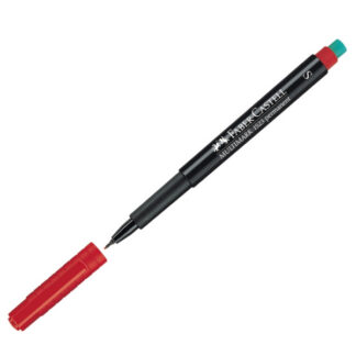 Marker Faber-Castell Multimark perm. S 0,4mm punane