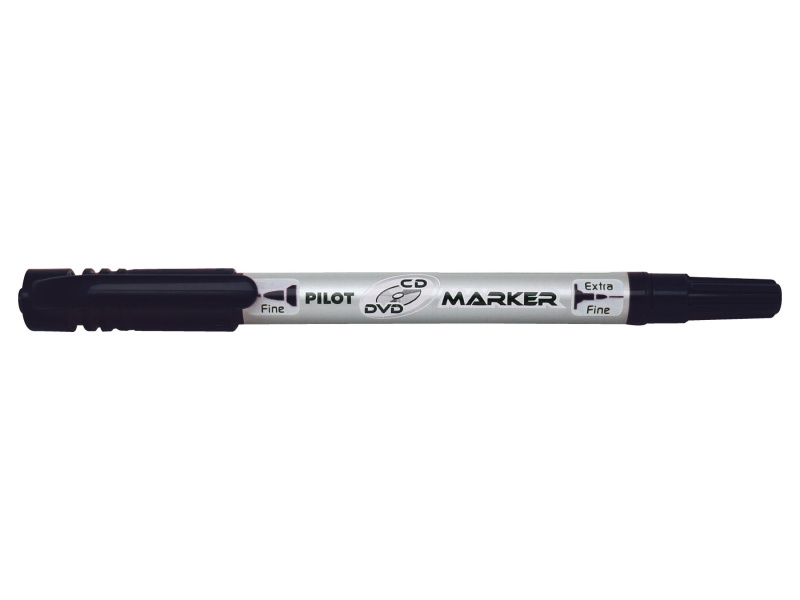 Marker Pilot Twin CD/DVD kaheotsaga 0.4 ja 0.8mm must