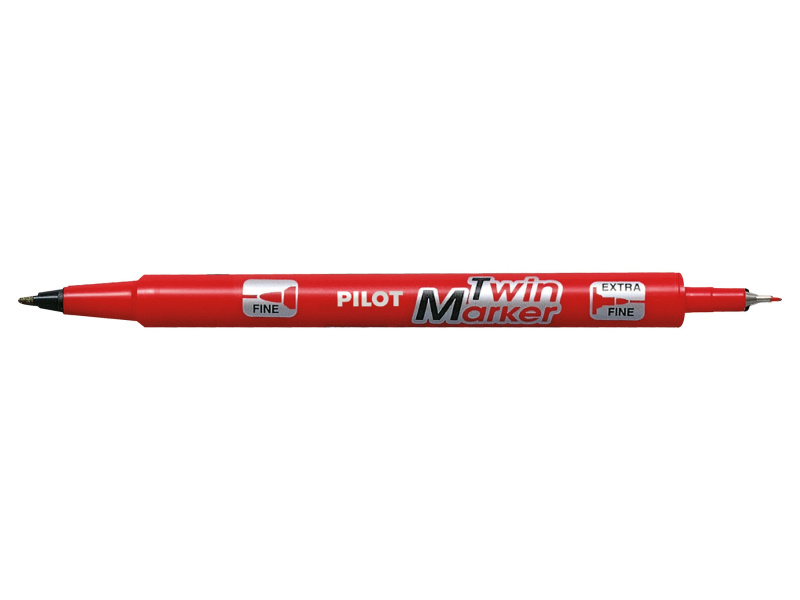 Marker Pilot Twin kaheotsaga 0.5 ja 2.0mm punane