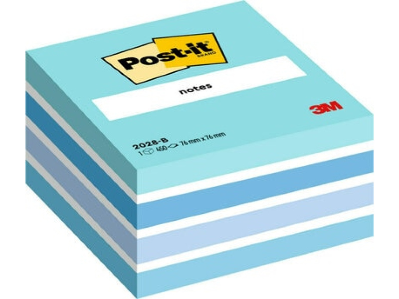 Märkmekuup 3M Post-it 76x76 Akvarell 450L, pastellsinine