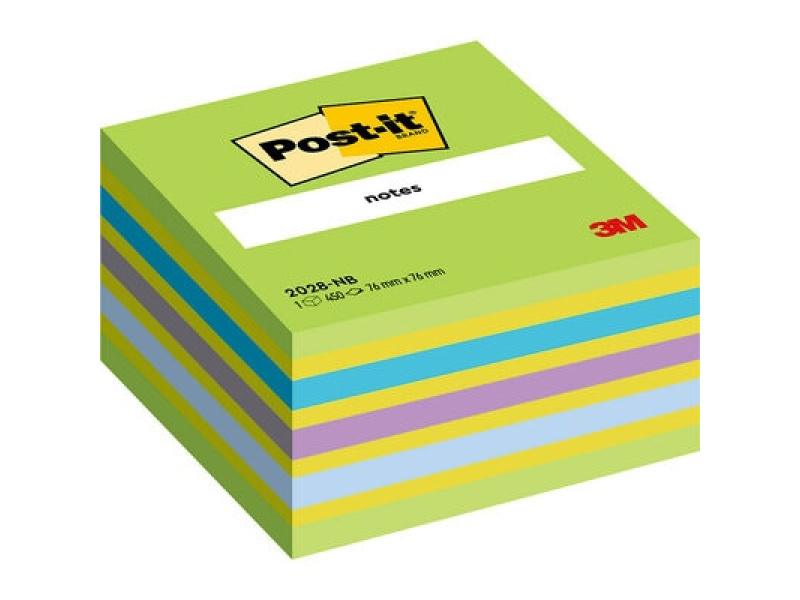 Märkmekuup 3M Post-it 76x76 Lollipop 450L, neoonroheline