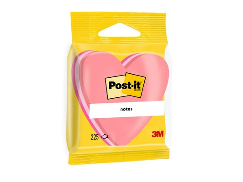 Märkmekuup 3M Post-it® südame kujuline 225L roosa