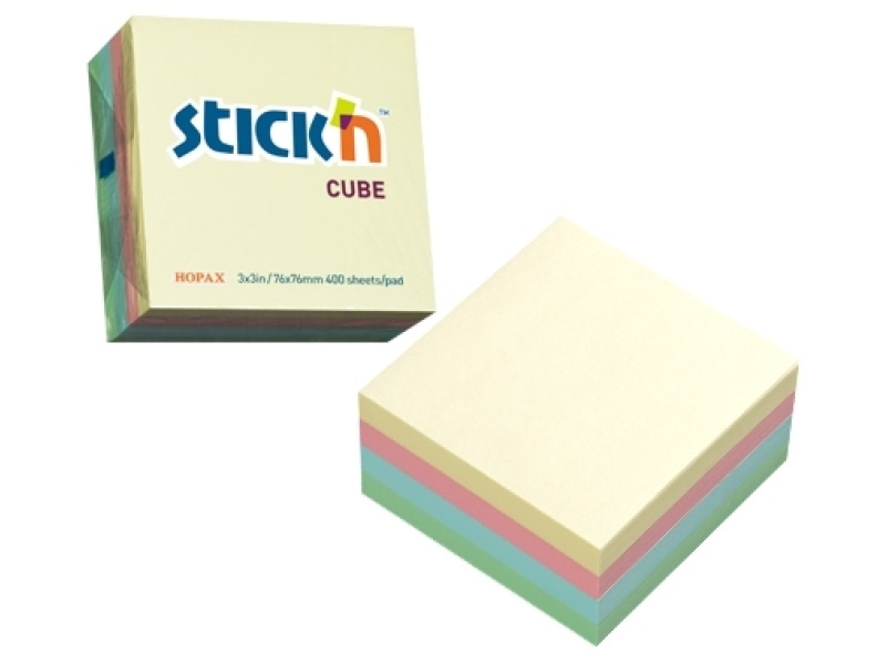 Märkmekuup StickN 21013 76x76mm 400L pastell värvid