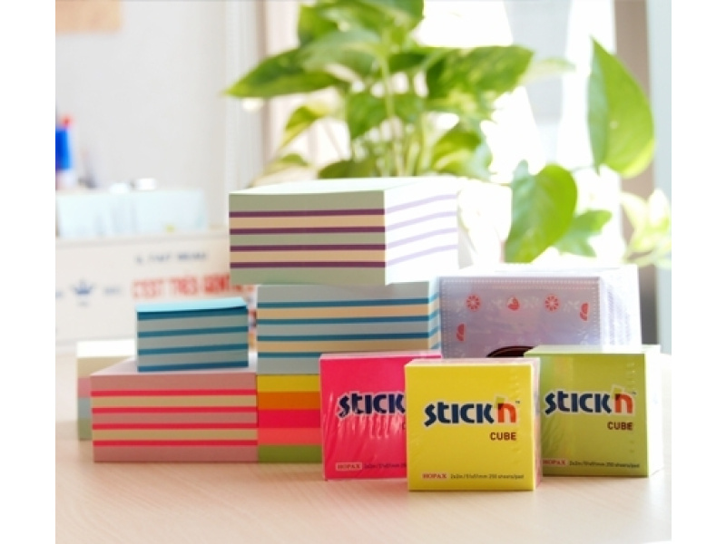 Märkmekuup StickN 21203 51x51mm 250L vikerkaar minikuup - Pilt 3