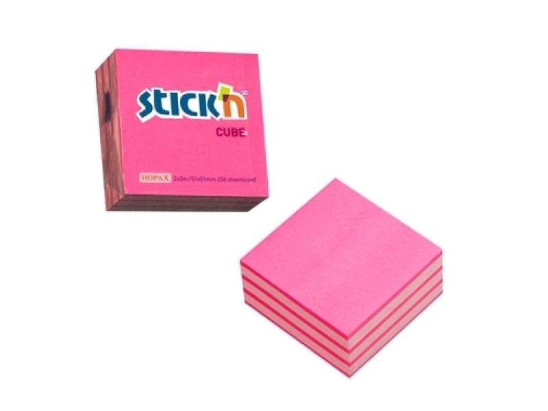 Märkmekuup StickN 21338 kaks värvi 51x51mm 250L neoonmagenta
