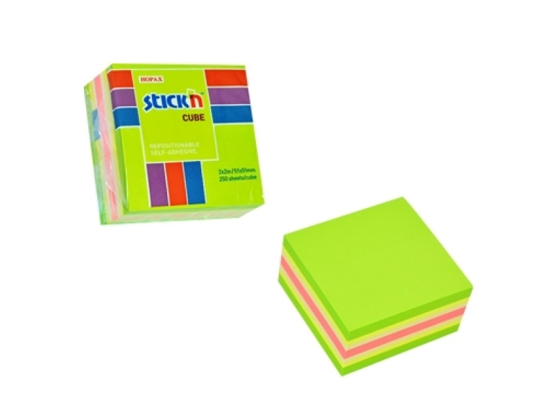 Märkmekuup StickN 21534 51x51mm 250L minikuup rohelised toonid