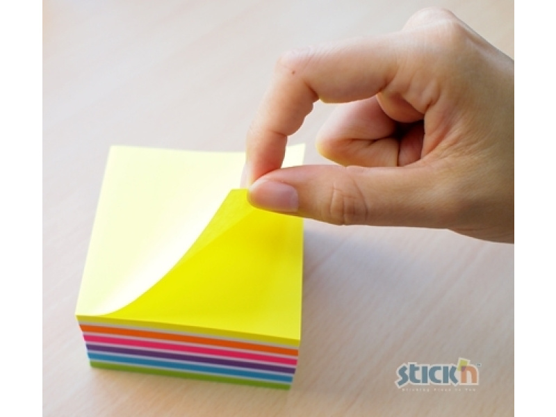 Märkmekuup StickN 21539 76x76mm neoon 400L kirkad toonid - Pilt 2