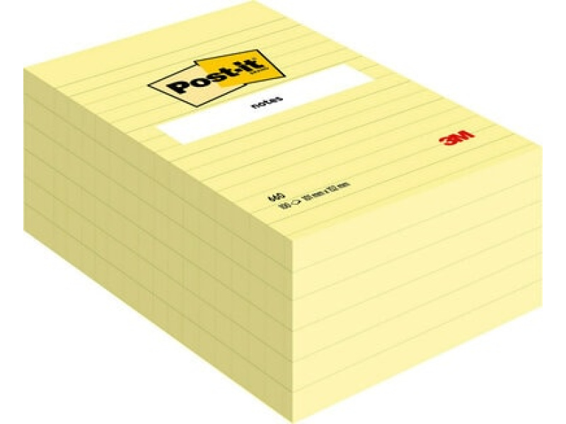Märkmepaber 3M Post-it 102x152mm jooneline, kollane - Pilt 2
