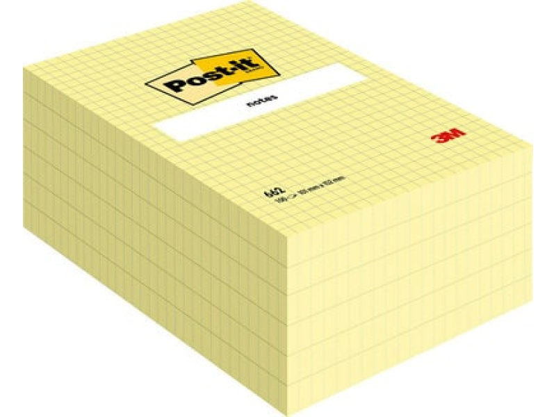 Märkmepaber 3M Post-it 102x152mm ruuduline, kollane - Pilt 2