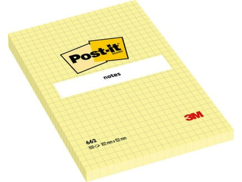 Märkmepaber 3M Post-it 102x152mm ruuduline, kollane