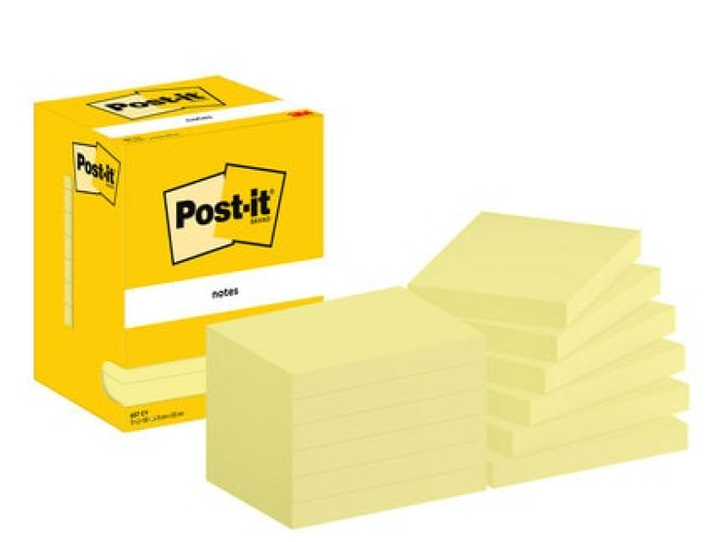 Märkmepaber 3M Post-it 76x102mm kollane 12tk pakis
