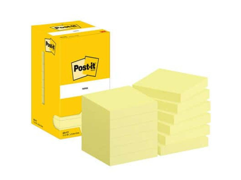 Märkmepaber 3M Post-it 76x76mm kollane 12tk pakis