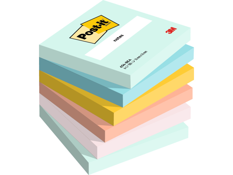 Märkmepaber 3M Post-it® Beachside 76mmx76mm 100l 6tk/pk