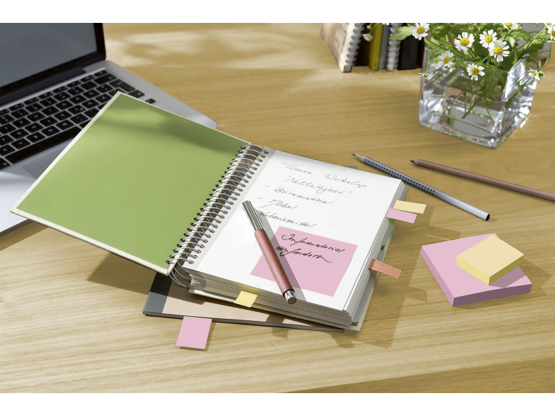 Märkmepaber 3M Post-it Recycled 76x76mm 6tk/pk (öko) pastell - Pilt 3