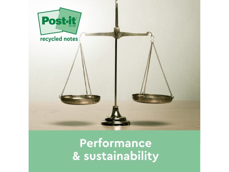 Märkmepaber 3M Post-it Recycled 76x76mm 6tk/pk (öko) pastell - Pilt 4
