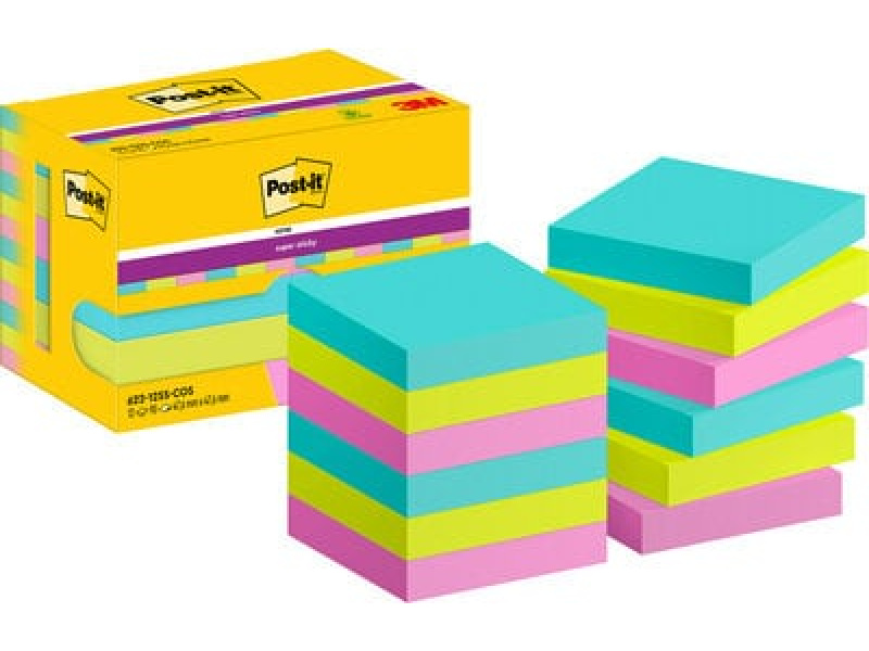 Märkmepaber 3M Post-it® Super Sticky 47.6mmx47.6mm 12tk/pk 90L Cosmic