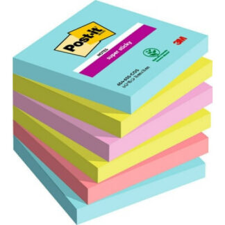 Märkmepaber 3M Post-it® Super Sticky 76mmx76mm 6tk/pk 90L Cosmic