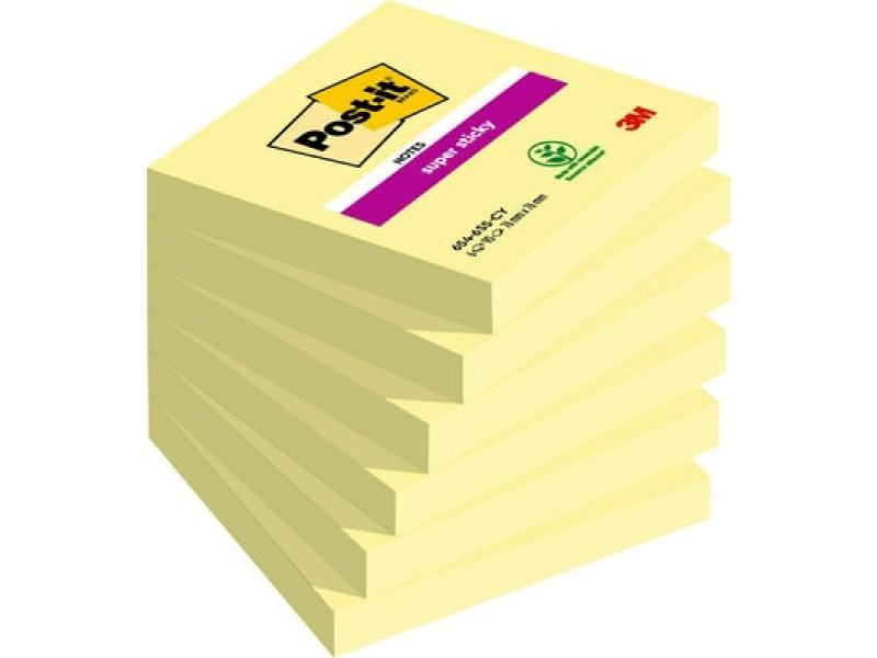 Märkmepaber 3M Post-it® Super Sticky 76mmx76mm 90L kollane